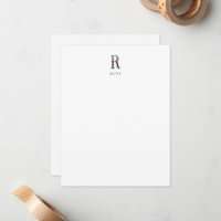Alphabet floral - R - Carte de papier à lettres