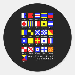 Alphabet für die Signalflagge Runder Aufkleber