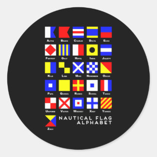Alphabet für die Signalflagge Runder Aufkleber