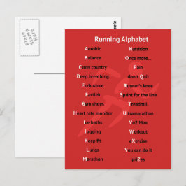 Alphabet für Läufer rote Postkarte