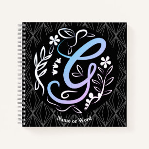 Alphabet G Monogram Handwriting Notizbuch