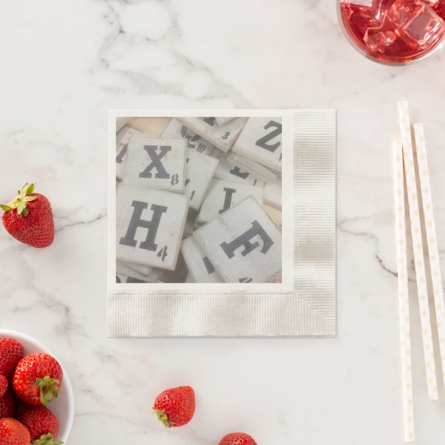 Alphabet Game Letter Tiles Serviette (Beispiel)