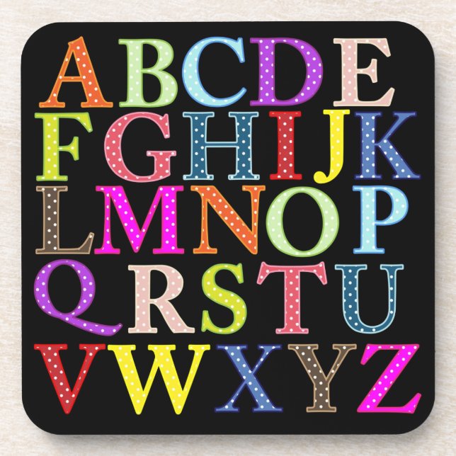 Alphabet Getränkeuntersetzer (Vorderseite)