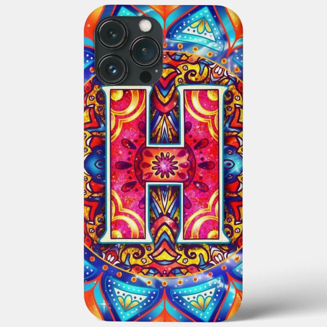 Alphabet H mandala Case-Mate iPhone Hülle (Rückseite)