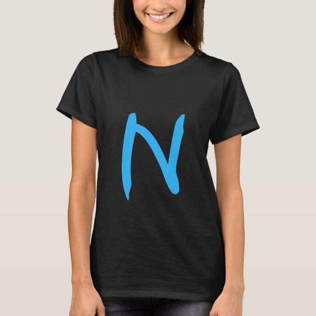 Alphabet Handwritten Letter N T-Shirt (Vorderseite)