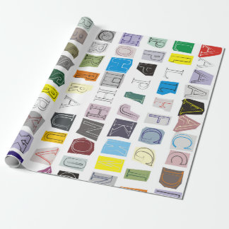 Alphabet herausgeschnitten vom Papier Geschenkpapier