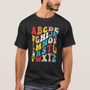 Alphabet Hi Zurück zur Schule ABC Vorschule Kinder T-Shirt