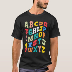 Alphabet Hi Zurück zur Schule ABC Vorschule Kinder T-Shirt