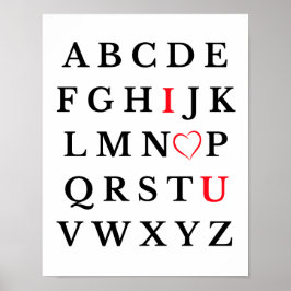 Alphabet I Liebe You Hecht Hauptstadt Letter Kinde Poster