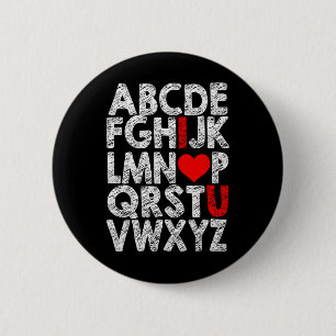 Alphabet Ich liebe dich Grafik mit Herz Highlight  Button