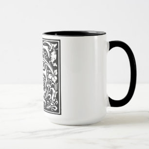 Alphabet im Renaissance-Stil Buchstabe F über die  Tasse