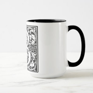 Alphabet im Renaissancestil Buchstabe B zur Tasse