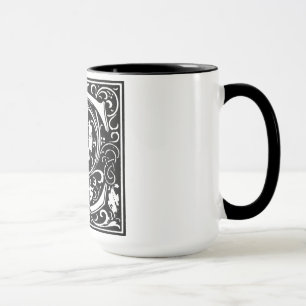 Alphabet im Renaissancestil Buchstabe C über die T Tasse