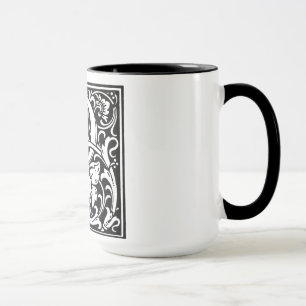 Alphabet im Renaissancestil P Auf Tasse