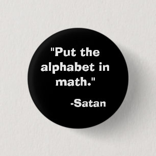 Alphabet in Mathe Satan Button