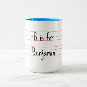 Alphabet Individuelle Schule für Jungen & Mädche Zweifarbige Tasse