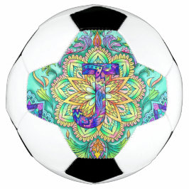 Alphabet J mandala Fußball