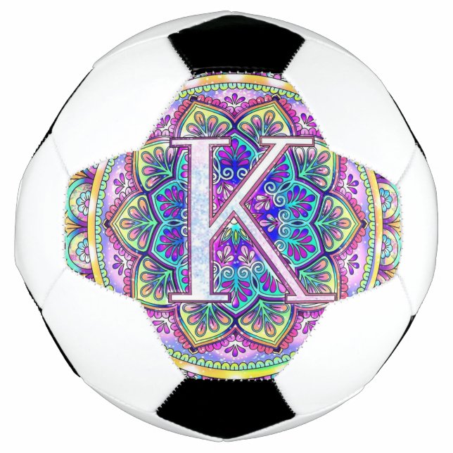 Alphabet K mandala Fußball (Vorderseite)