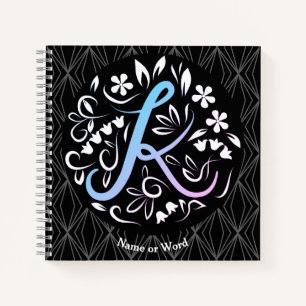 Alphabet K Monogram Handwriting Notizbuch