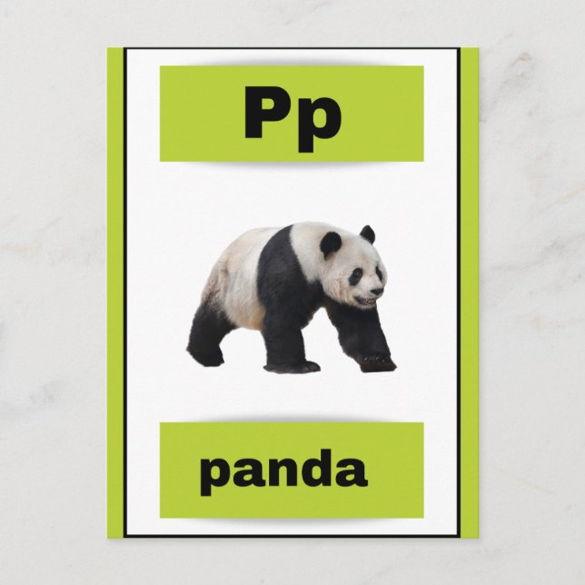 Alphabet-Karte (mit echtem Bild) Feiertagspostkarte (Vorderseite)