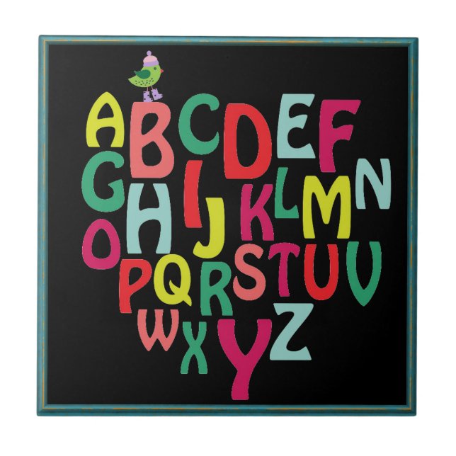 Alphabet Keramik Tile Fliese (Vorderseite)