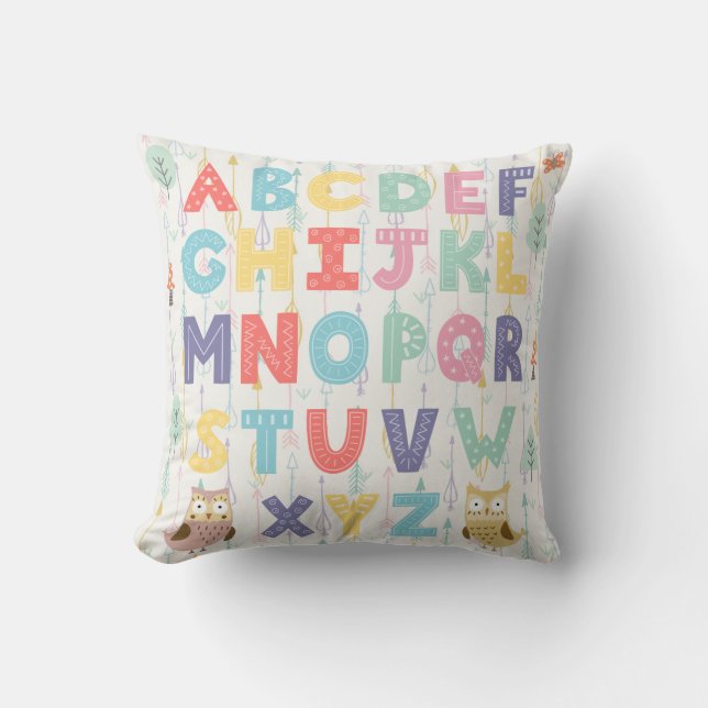 Alphabet-Kinderzimmer Kissen (Vorderseite)
