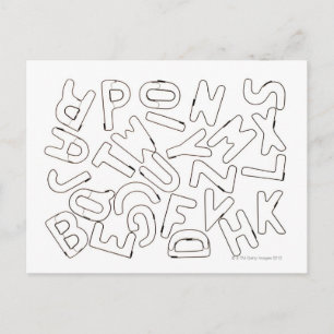 Alphabet-Kontur Postkarte
