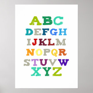 Alphabet-Kunst für Kinder - Grüne Töne Poster