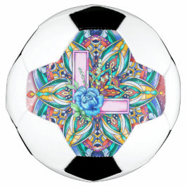 Alphabet L mandala Fußball