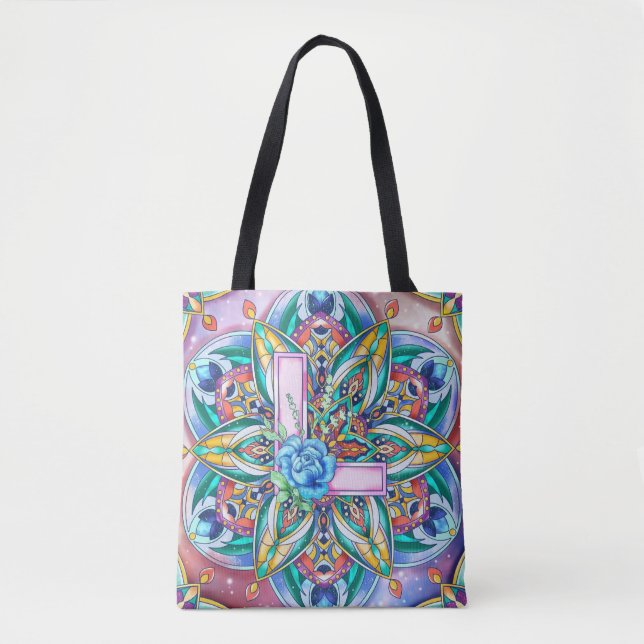 Alphabet L mandala Tasche (Vorderseite)