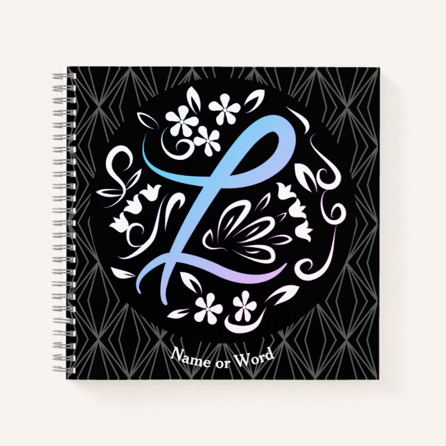 Alphabet L Monogram Handwriting Notizbuch (Vorderseite)