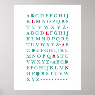 Alphabet lernen Letter Modern Typografy ABC Poster