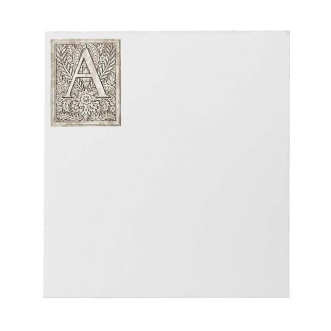 Alphabet Letter A Notepad Notizblock (Vorderseite)