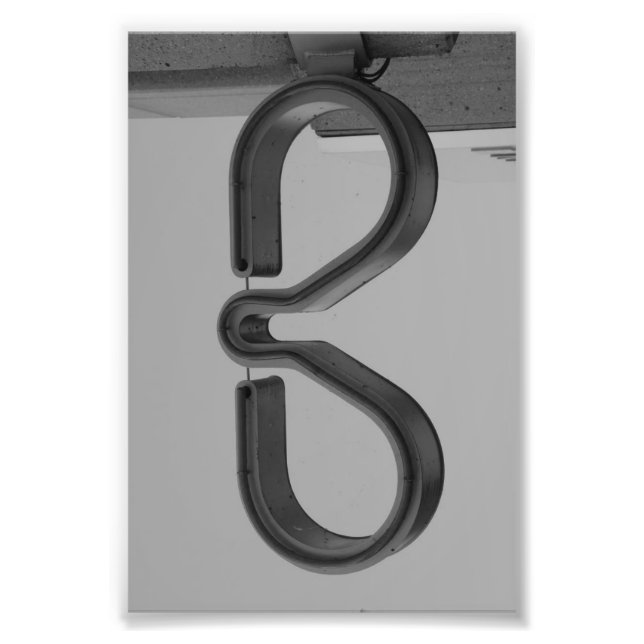 Alphabet Letter Fotografie B8 Schwarz und Weiß 4x6 (Vorne)