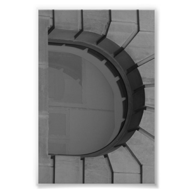 Alphabet Letter Fotografie D7 Schwarz und Weiß 4x6 (Vorne)