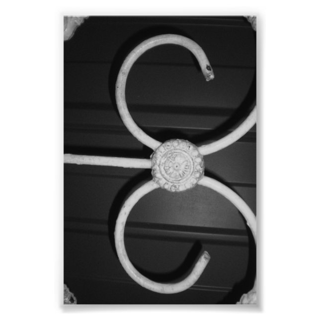Alphabet Letter Fotografie E8 Schwarz und Weiß 4x6 (Vorne)
