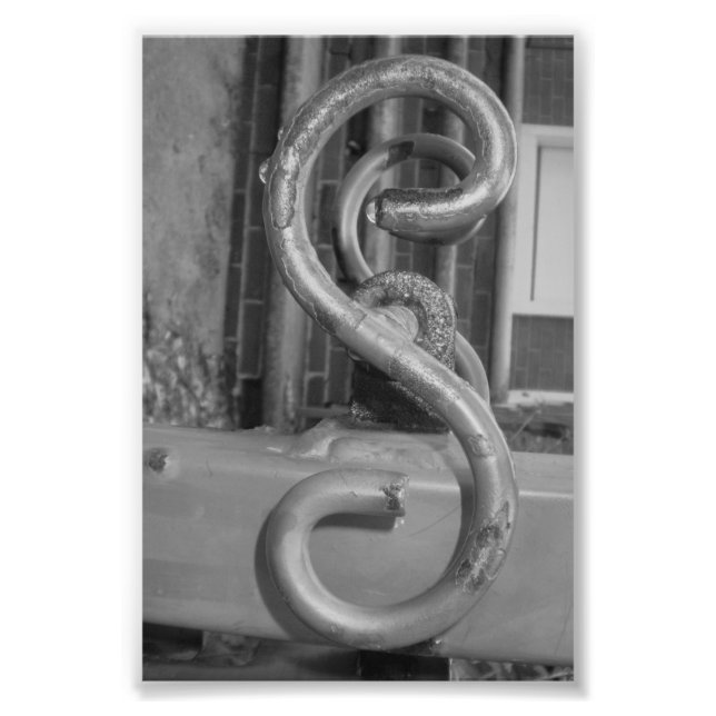 Alphabet Letter Fotografie S5 Schwarz und Weiß 4x6 (Vorne)