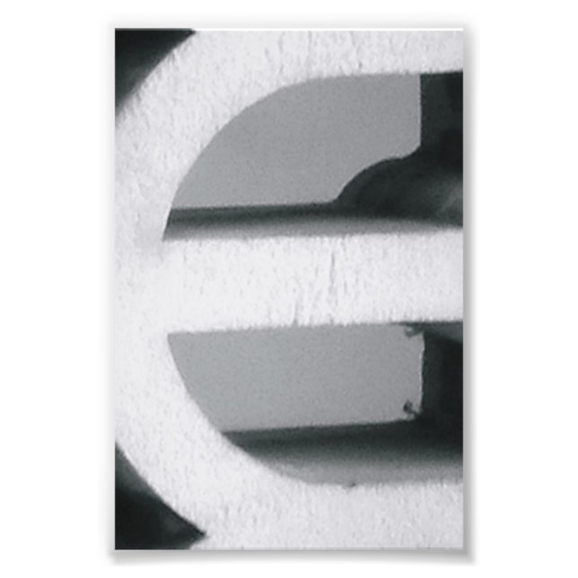 Alphabet Letter Fotografy E2 Black and White 4x6 Fotodruck (Vorne)