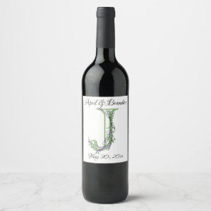 Alphabet Letter J Lavender Eucalyptus Weinetikett
