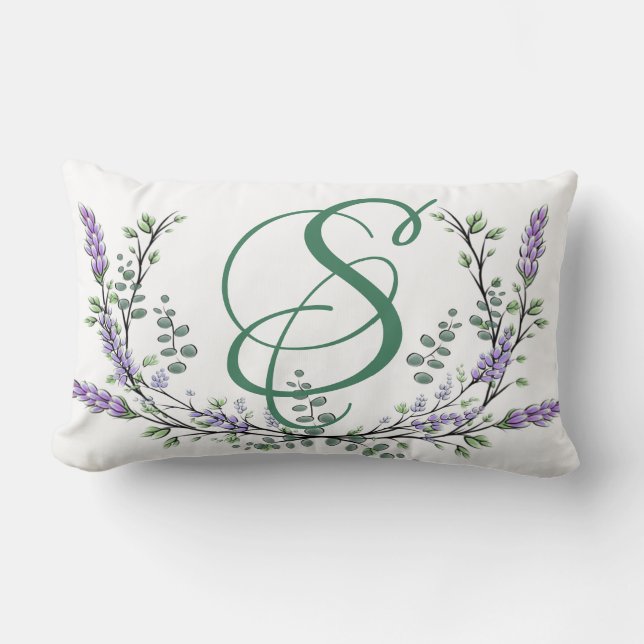 Alphabet Letter S Lavender Eucalyptus Lendenkissen (Vorderseite)