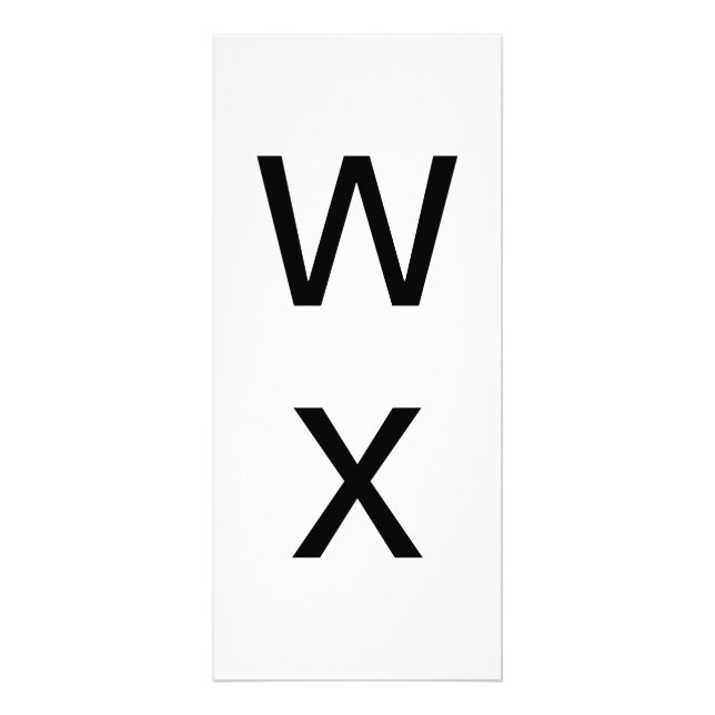 Alphabet Letter W and X Learning Bildung Card Werbekarte (Vorne)