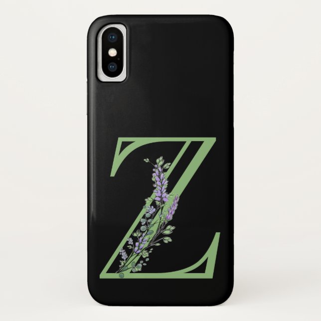 Alphabet Letter Z Lavender Eucalyptus Case-Mate iPhone Hülle (Rückseite)