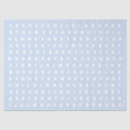 Alphabet Letters Abc Muster hellblaue weiße Gesche Seidenpapier