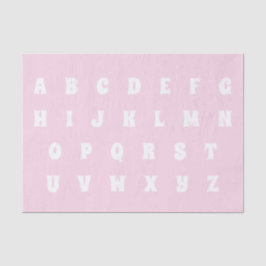 Alphabet Letters Abc Muster hellrosa weiß Seidenpapier