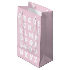 Alphabet Letters Abc Muster rosa weiße Kinder Kleine Geschenktüte