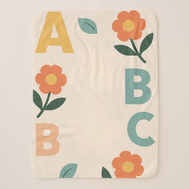 Alphabet letters baby AI art  Sherpadecke (Vorderseite)