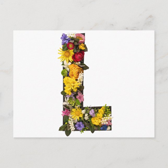 Alphabet letters flowers  postkarte (Vorderseite)