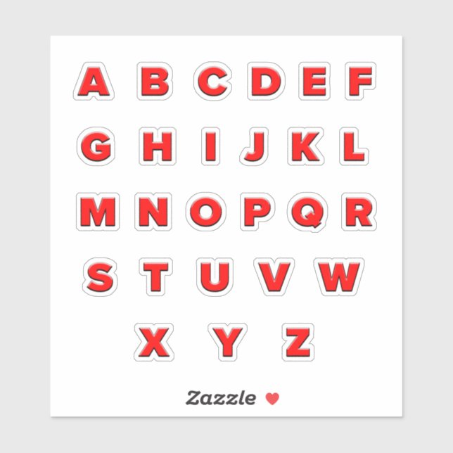 Alphabet Letters Sticker Sheet — Embossed Look (Blatt)
