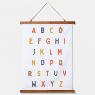 alphabet. lettres. Tapisserie murale cadre en bois