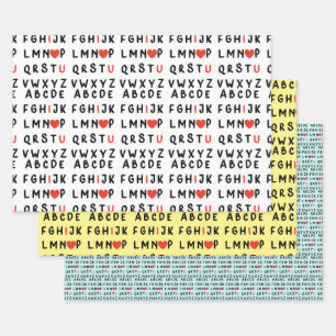 Alphabet-Liebe Geschenkpapier Set